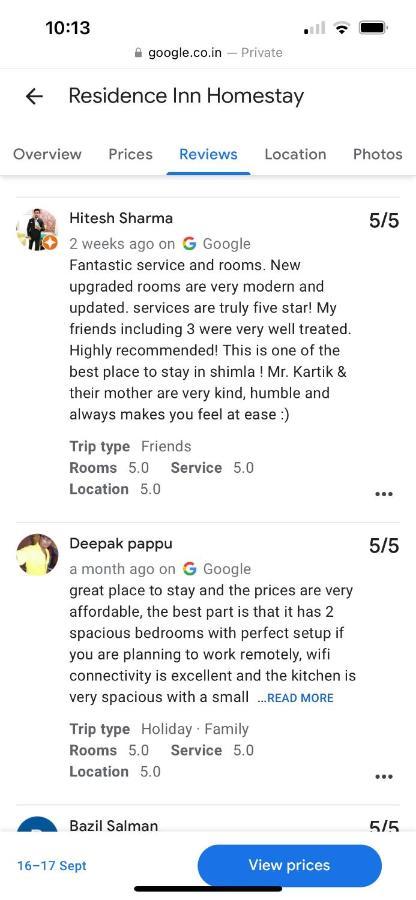 Residence Inn Homestay Shimla Luaran gambar